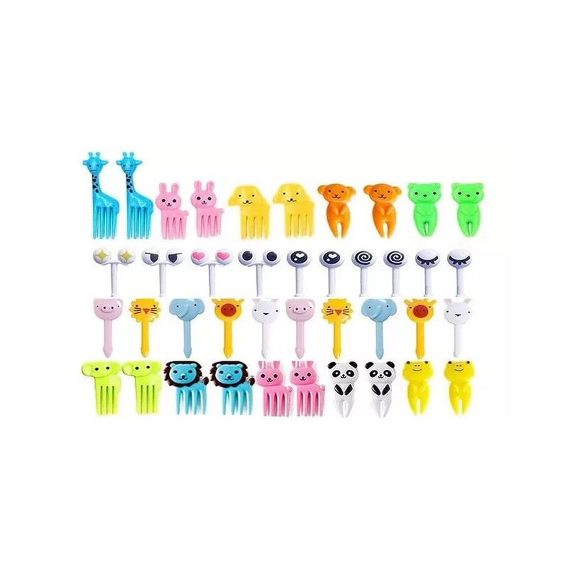 K&H Mini Palillos Tenedores De Animales Bebe Niños 50 Pz