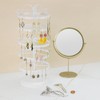 QWORK® 5 Tier Metal Rotating Earring Holder Stand White Jewelry