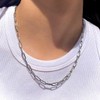 925 Sterling Silver Paperclip Chain Necklace,paperclip chain, Men Women, Made