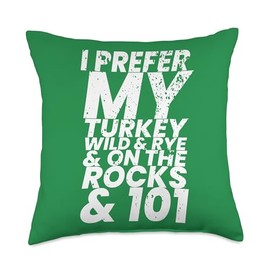 My Turkey Thanksgiving Christmas Costumes & Outfit Prefer My Turkey Funny Vintage Retro Style Throw Pillow, 18x18, Multicolor