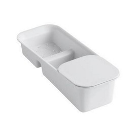 KOHLER K-6239-0 Riverby Rinsing Colander with Convenience Cutting Board, White 1.00 x 6.88 x 15.69 inches
