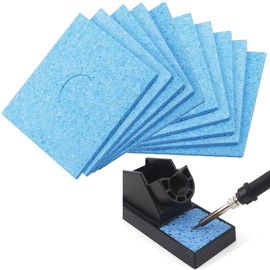 DHER Sponges Soldering Iron Clean Soldering Tips High Temperature Soldering Sponge 10 Pieces Soldering Iron Cleaning Sponge Thickened 5.5 x 5.5 cm Square High Temperature Resistant Soldering Iron Head