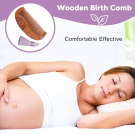 NJCXOLA Geburtskamm Gegen Wehenschmerzen, Holzkamm, Geburtskamm Holz Wehengeschenke für Frauen Wehenkamm Geburtskamm Wehen und Entbindungsutensilien für Werdende Mütter(Lila, Bodhi-Perlen)