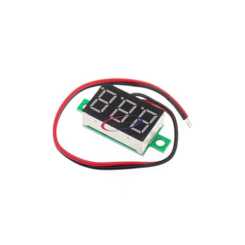 5pcs Voltage Meter 2 Wire 0.28 inch Mini Digital Voltmeter