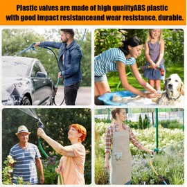 Zwenjuan Garden Hose Connection Nipple, Hose Coupling Made of Acrylonitrile Butadiene Styrene with Regulating Valve, Garden Hose Quick Connector, Shut-off Valve, Connection Adapter Pack of 2