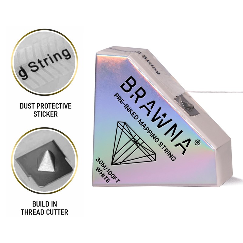 Black and White Eyebrow Pre - Inked Mapping String -