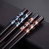 Haosell 2 Pairs Set Chopsticks Black + 2 Pieces Chopsticks