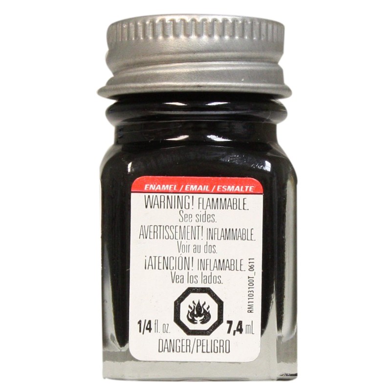 Testors 1139TT Enamel Paint, 0.25 Oz, Semi-Gloss Black