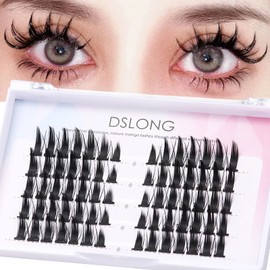 DSLONG Manga Lashes Natural Look Individual Lash Wispy Silky Anime Eyelashes Cluster Japanese Cosplay False Eyelashes Reusable, Look Like Extensions DIY At Home (cosplay lashes)