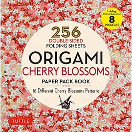 Origami Cherry Blossoms Paper Pack Book: 256 Double-Sided Folding Sheets with 16 Different Cherry Blossom Patterns with solid colors on the back (Includes Instructions for 8 Models)