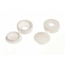 SCREW CAP CUP WASHER HINGED COVER WHITE FOR No. 6 & 8 SCREWS ( pack 100 )