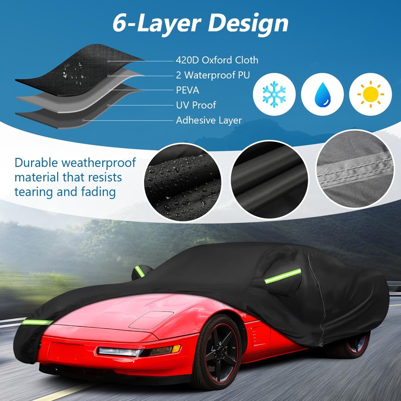 for C4 Corvette Car Cover Waterproof, Sun Heat Protection Outdoor