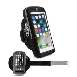 DFV mobile - Waterproof Reflective Armband Case with Touchscreen with 2 Compartments Sport Running Walking Cycling Gym für Blackview A55 Pro (2022) - Black