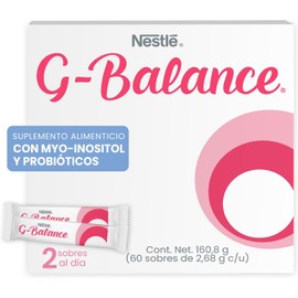 Nestlé G-Balance – Suplemento Alimenticio con Myo-Inositol y Probióticos | 60 Sobres de 2.68g c/u | Apoyo Metabólico y Digestivo, 160.8g Total