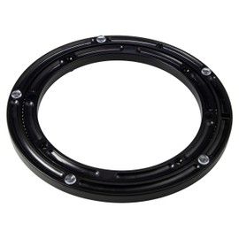 Gedotec Heavy Duty Swivel Fitting 360° Rotating Disc Diameter 230 mm | Turntable Plastic Black | Thrust Ball Bearing Load Capacity 200 kg | Rotary Ring for Screws for Furniture | 1 Piece - Swivel Ring