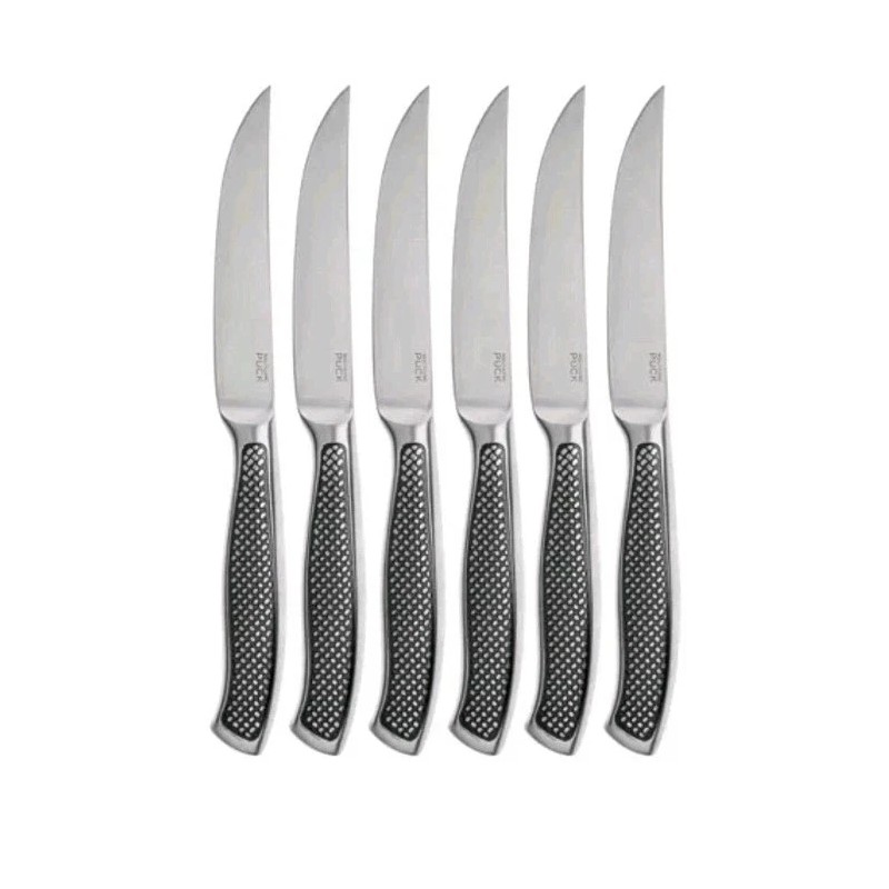 Wolfgang Puck 6 Piece Stainless Steel Steak Knife Set-Black-NEW IN
