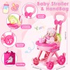 Baby Doll Stroller Toys Set,17 PCS Pretend Play for Girls