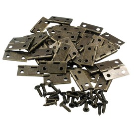 Bivethoi 60 Pcs Mini Swing Arm Clasp Latch, 30 Sets Small Box Hinges Jewelry Box Hardware with Screws for Decorative DIY Wood Box