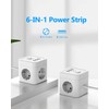 JSVER Power Strip 3 m Cube Multiple Socket 3 Compartments