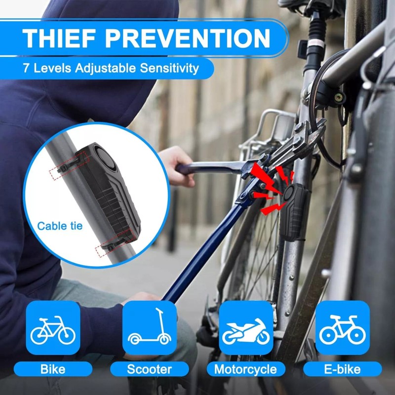 digi-office Motorcycle Bike Alarm Wireless Vibration Motion Sensor Waterproof with