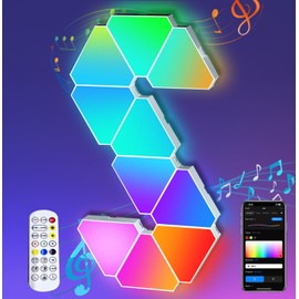 Triangle LED Lights for Gaming Setup, Smart Home Light Panels Works with Alexa Google Assistant, APP & Voice Controlled, Music Sync RGB-IC Triangle Wall Lights for Bedroom Gaming Room TV Decor,10 Pack