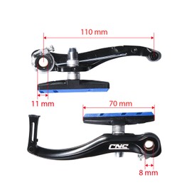 CNCLOL Bike V Brake Set, Bicycle V Brake for Front& Rear, V Brake Caliper For Road Bike/Mountain Bike/MTB/BMX.Black/Blue