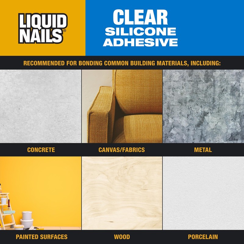 Liquid Nails Clear Small Projects Silicone Adhesive, 2.5 oz