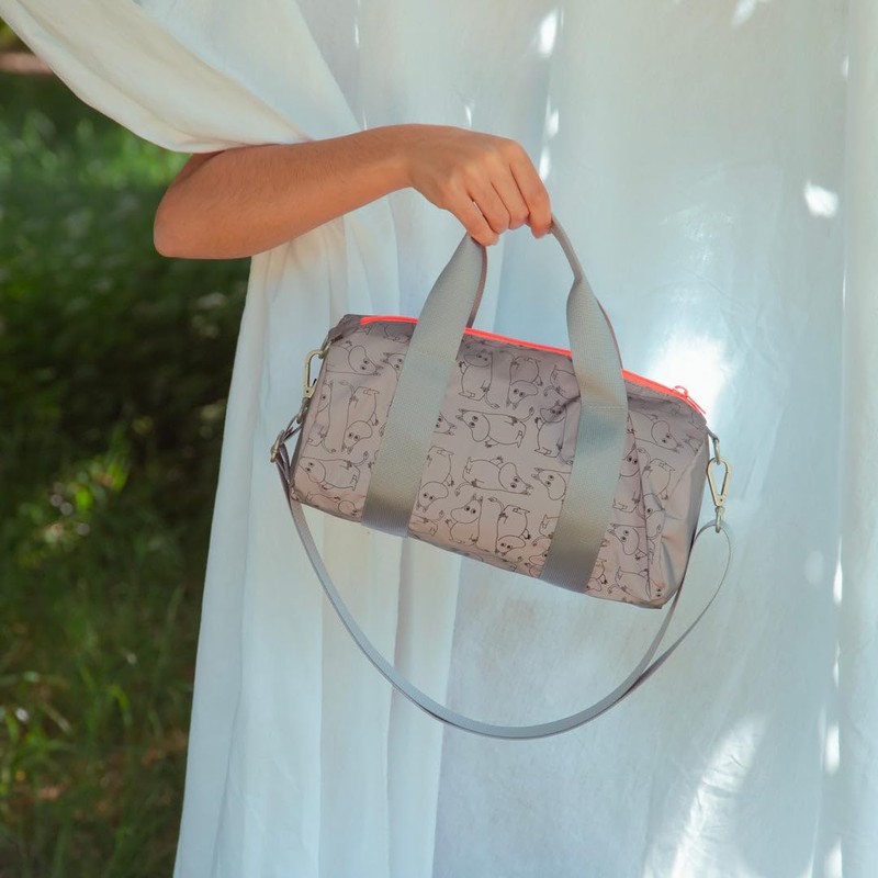 Moomin Pattern Reflective Medium Weekender, silver