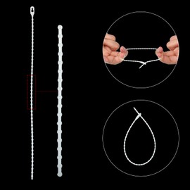 Boao Christmas Clear Banisters Ties 10 Inch Reusable Holiday Garland Tie Flexible Nylon Wire Self Locking Tie for Craft Gift(50 Pieces)