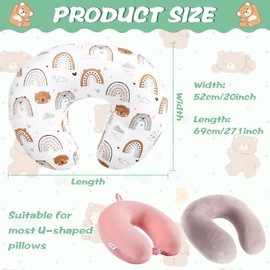 Baby Nursing Pillow Cover for Breastfeeding, Infant Removable Feeding Pillowcase Cute Pattern Newborn Slipcover Cushion Cover for Girls Boys 69 x 52cm (White)