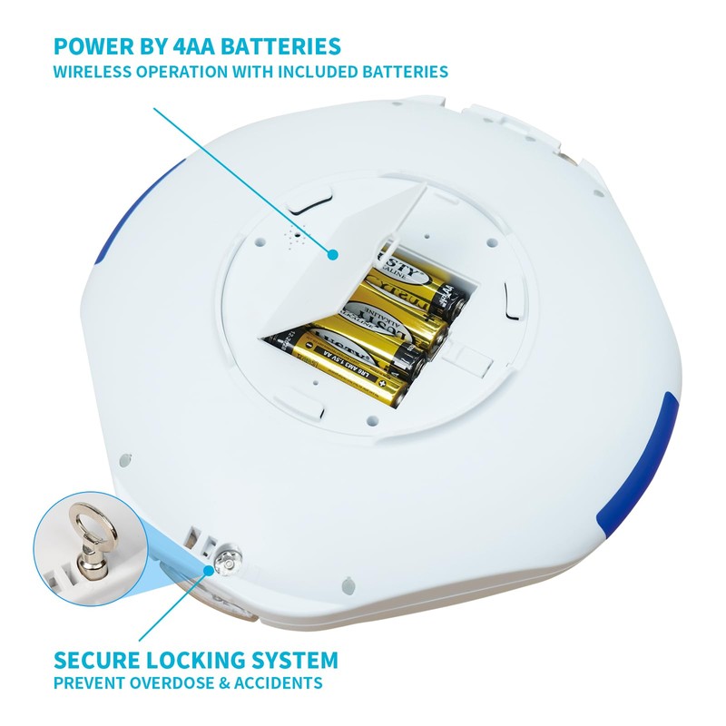 JULOS Bluetooth Automatic Pill Dispenser with Sound/Light/App Alerts for Seniors,