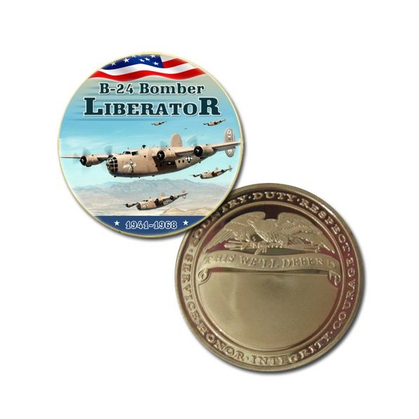 B-24 Liberator Colorzied Printed Challeng Coin