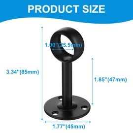 10 Pack Ceiling Mount Curtain Rod,Closet Rod Holders Wall Mounted,Thickened Ceiling Curtain Rod,Curved Shower Curtain Rod for Bathroom,Stainless Steel Black Finish