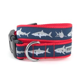The Worthy Dog Jaws Shark Pattern Stylish & Durable Nylon Dog Collars, Adjustable Strong Buckle, Blue, XL