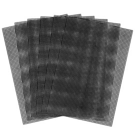 6 Pieces Plastic Mesh Canvas Sheets, 30 x 20 cm 4 CT Plastic Mesh Strainer for Embroidery, Cross Stitch Canvas Net, Yarn Craft Tools for DIY Crochet Projects (Black)