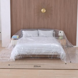 TUAKIMCE 1 Pack Plastic Sofa Cover, Sofa Storage Bag, Waterproof Sofas Protection Cover, Proof Dust Covers for Furniture, Sofa Protector Bags for Sofas, Bed,Couch,Ground, 300cm x 200cm
