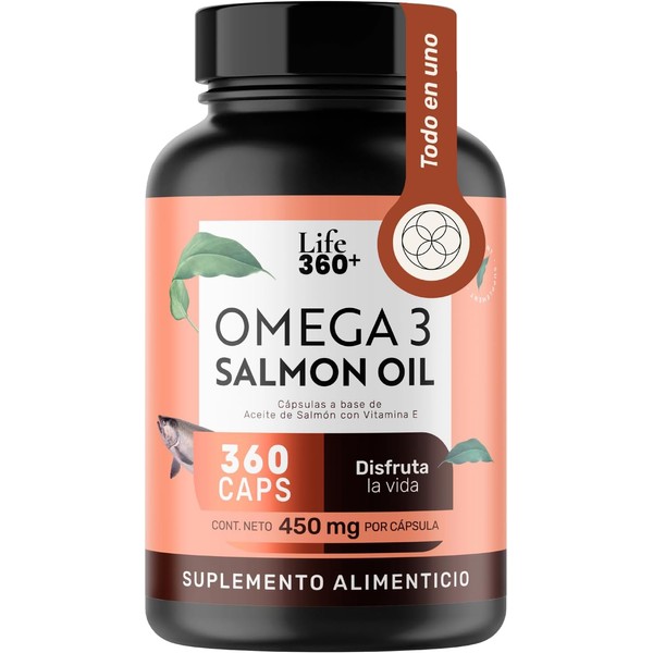 LIFE 360+ Vitamina E Omega | 360 Cápsulas | Aceite