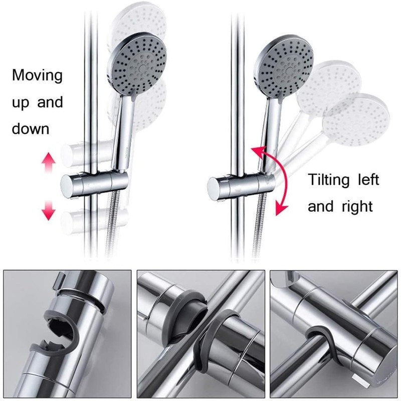 Adjustable Shower Head Holder for Slide Bar,Universal 18-25MM O.D. Rail