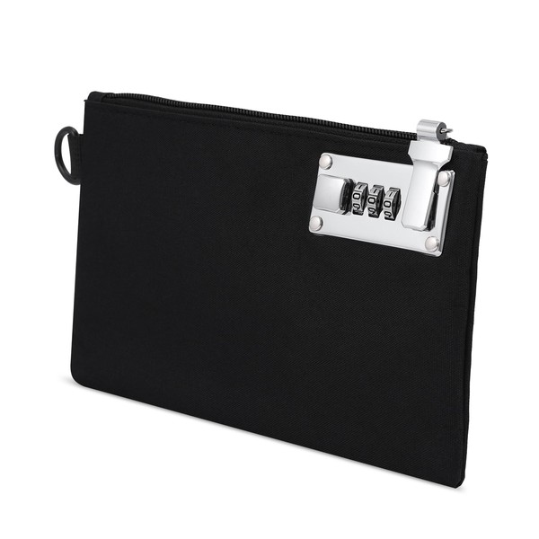 Brifit Lockable Money Bag, Portable Waterproof Documents Bag with 3