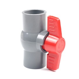 HATOOLHA® PVC Ball Valve, Plastic Water Pipe Valve U-PVC Ball Valve Straight Connectors for Control and Stop Flow (φ40mm)