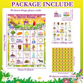 Shappy 39 Pcs Bible Bingo Game for Adults 28 Players Easter Party Games Religious Easter Bingo Cards Christian Sunday Church Activities for Bible Activities Gift Family Open Day Supplies(Bible)