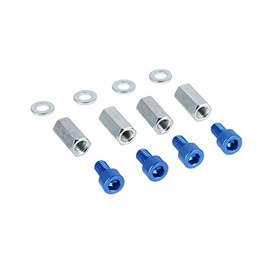 AKF Set of 4 Aluminium Screws Blue + Long Nuts + Washers for Cylinder Head - for Simson S50, S51, S53, S70, S83, KR51 Schwalbe, SR4 Sparrow, St