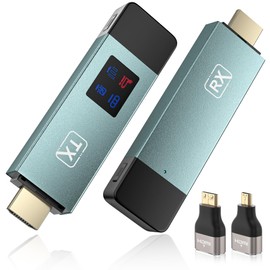BRAIDOL Wireless Hdmi Transmitter and Receiver, Wireless HD Extender Plug & Play Portable 2.4G/5G with LED Screen Wireless Hdmi Kit for Streaming Video and Audio to Monitor from Laptop/Pc/Tv Box/Projector