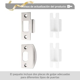 Manijas Para Puertas De Entrada Metálicas Con Acabado Plateado Cepillado - Con Bloqueo Y Llave Apta Para Puertas Estándar Dormitorio Estudio Despacho