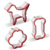 Dog Cookie Cutters Set, 3 Pieces Dog Bone Biscuit Cutters,