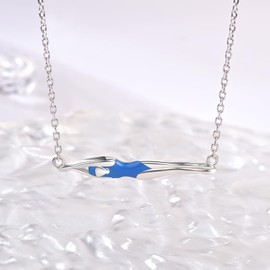 BEILIN Swimmer Necklace for Women - 925 Sterling Silver Team Swimmers port Swim Jewelry Swimming Pendant Necklaces Gifts for Teenage