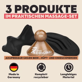 TMX® Bein-Hüfte-Knie-Bundle | Massage-Set | Akupressur gegen muskuläre Beinschmerzen | Schmerzpunktmassage | Triggerpunktdrücker | Triggerpoint-Massage | 3 Trigger-Tools in einem Set