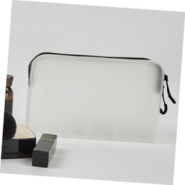 Baluue Stylish Transparent Makeup Bag for Women Lightweight and Easy to Clean Travel Toiletries Storage Pouch Capacity Soft Dual-Zipper Wash Bag for Cosmetics and Sundries