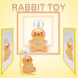 ZTATU Bunny Stress Balls for Adults Squishy Toys for Kids (1PCS) Squishy Sugar Ball Fidget Toys, Sensory Toys Party Favors Goodie Bags Stuffers, Stress Ball Stress Relief Toy (Orange)