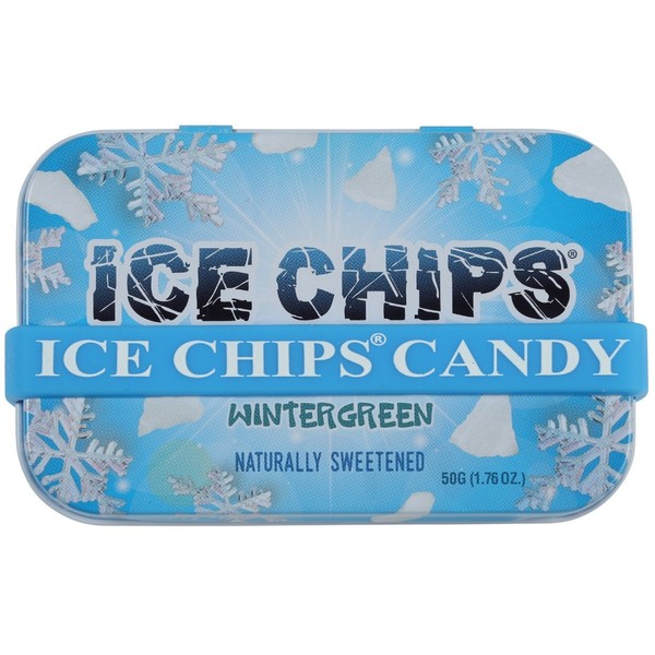 ICE CHIPS Xylitol Candy Tins (Wintergreen, 6 Pack) - Includes BAND as shown
